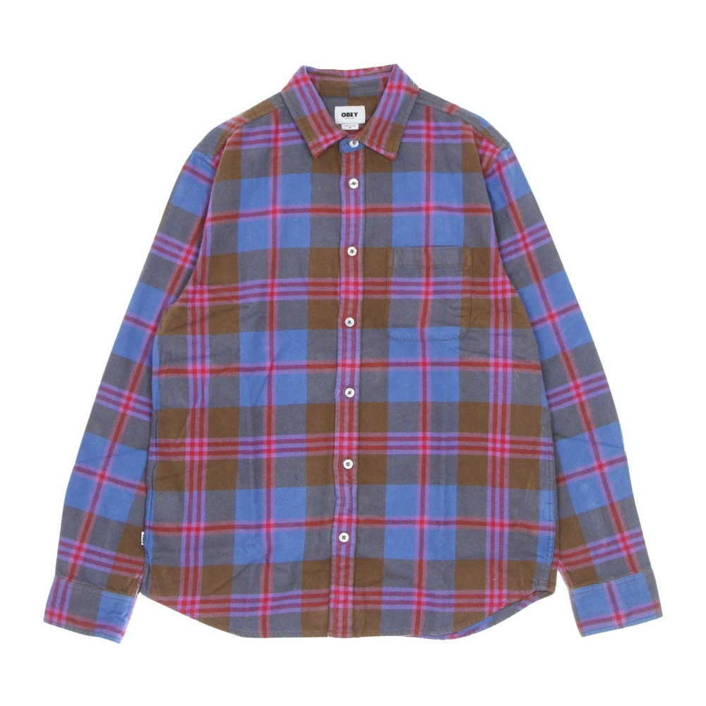 Obey Bruin Multi Geruite Overhemd met Lange Mouwen Multicolor Heren