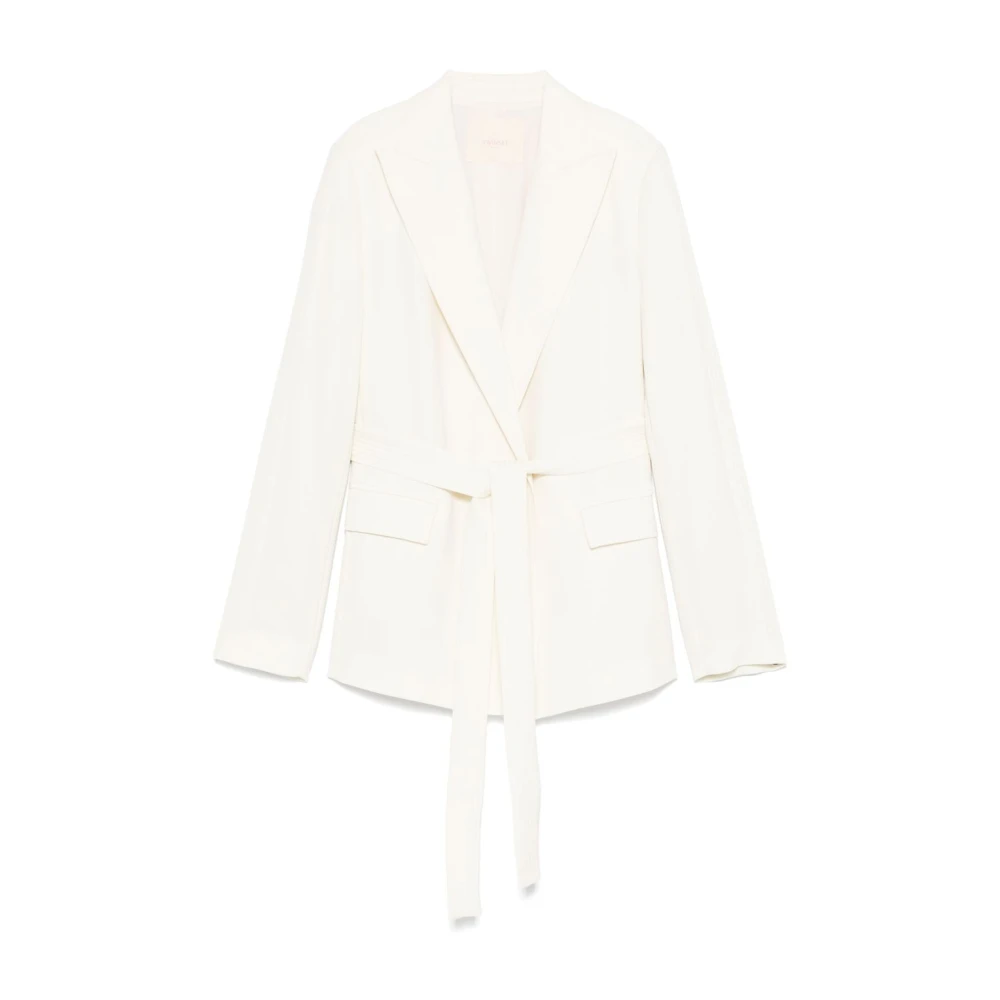 Twinset Witte Jas met Schoudervullingen White Dames