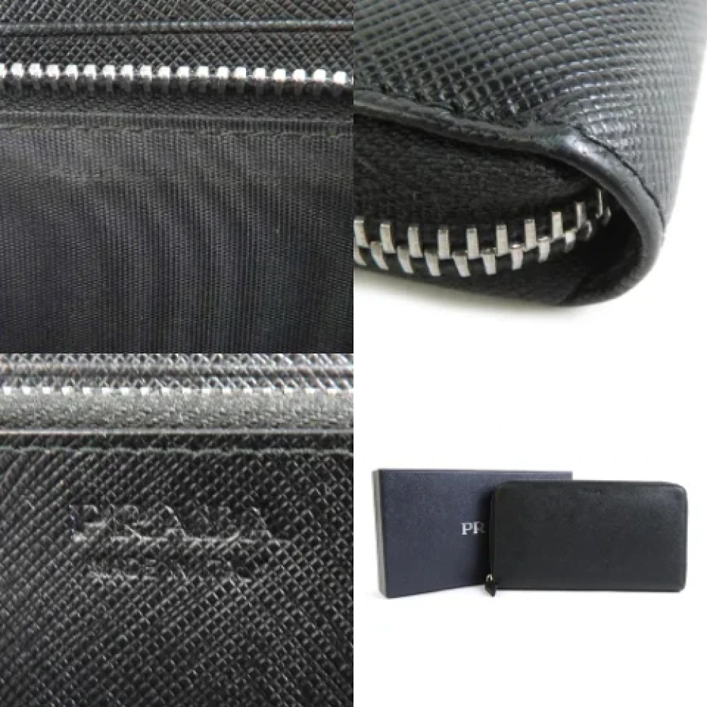 Prada Vintage Pre-owned Leather wallets Black Dames