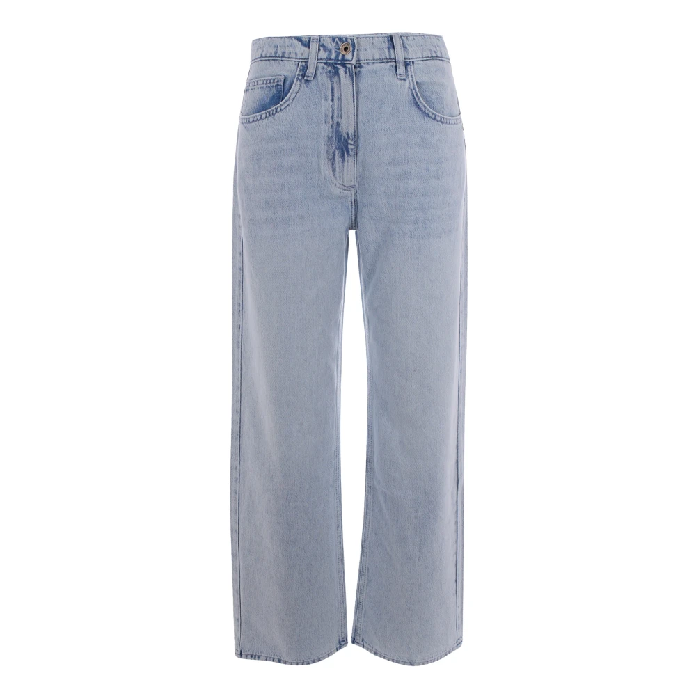 Patrizia Pepe Women's Blue Straight Jeans - Wide Jeans - 2XS - Jeans
