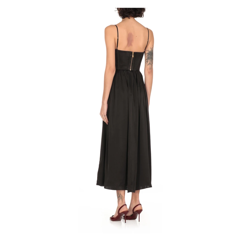 Zimmermann Zwarte zijden jurk met wijde hals Black Dames