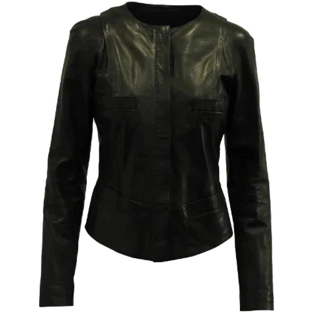 Chloé Pre-owned Leather outerwear Black Dames