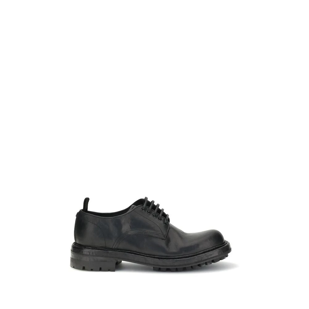 Dolce & Gabbana Men's Black Lace-Up Shoes With Bernini Base
