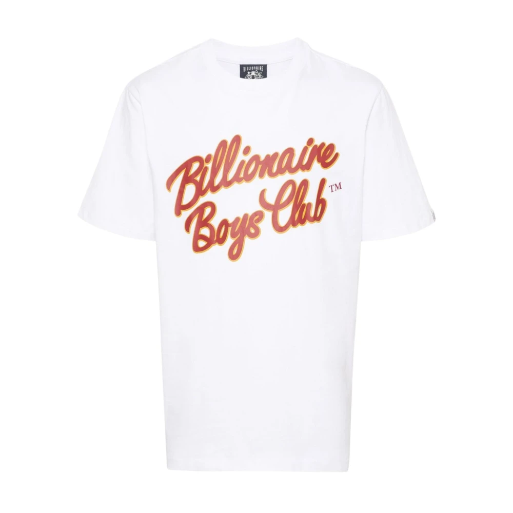 Billionaire Logo Print Wit T-Shirt voor Heren White Heren