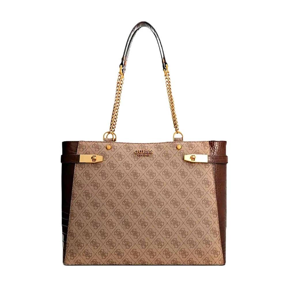 Guess Women's Brown Shopping Bags, One Size, Stylish Shopper Bag