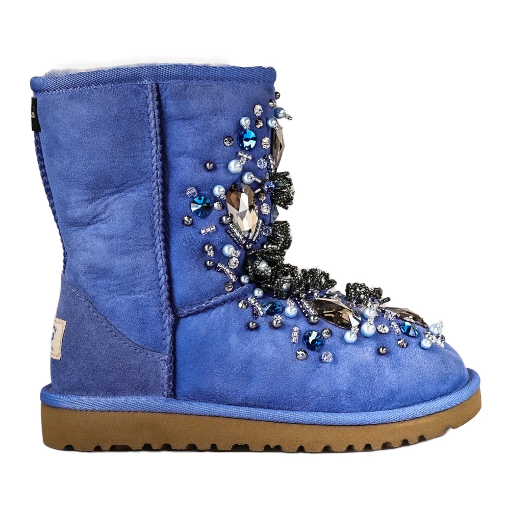 UGG Barn Mocka Ankelboots med Applicerade Stenar Blue, Flicka