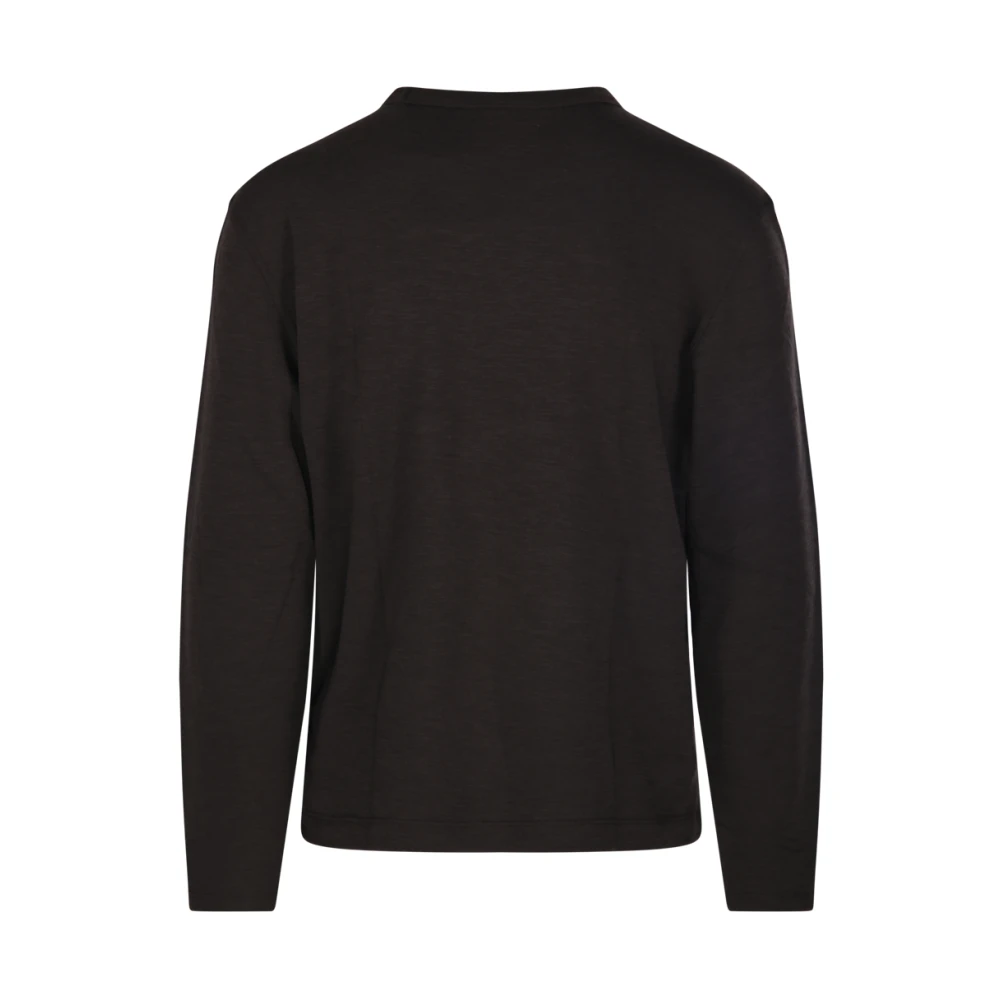 Officine Générale Donkere Koffie Longsleeve T-Shirt Brown Heren