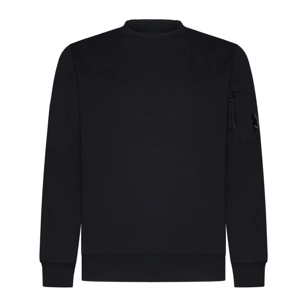 C.P. Company Zwarte Sweater met Lens Detail Black Heren