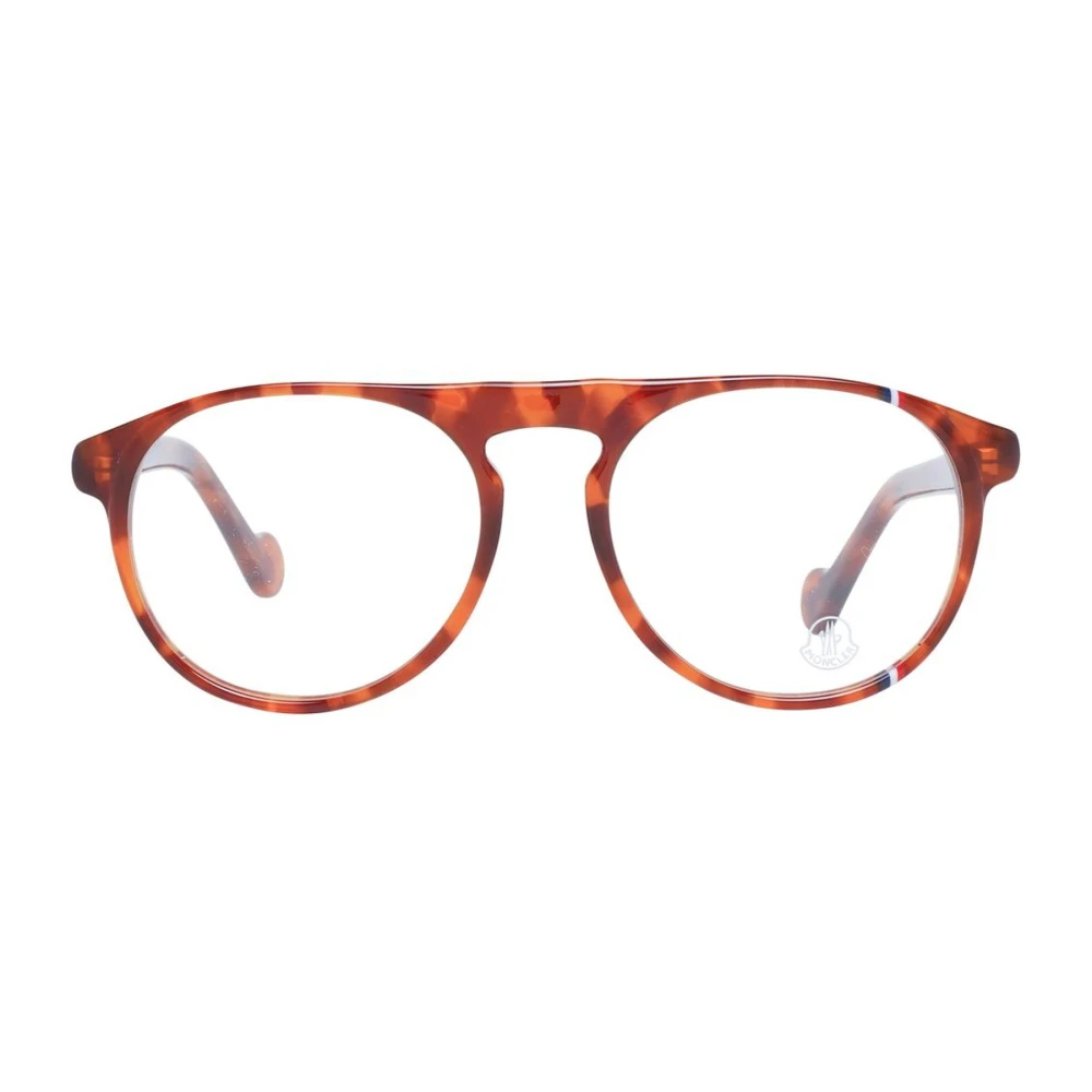 Moncler Bruine Ronde Optische Monturen met Hoes Brown Heren