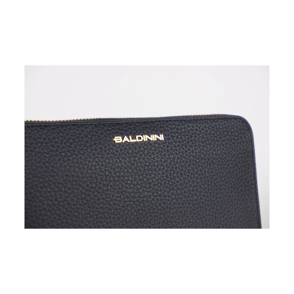 Baldinini Leren portemonnee met rits Black Unisex