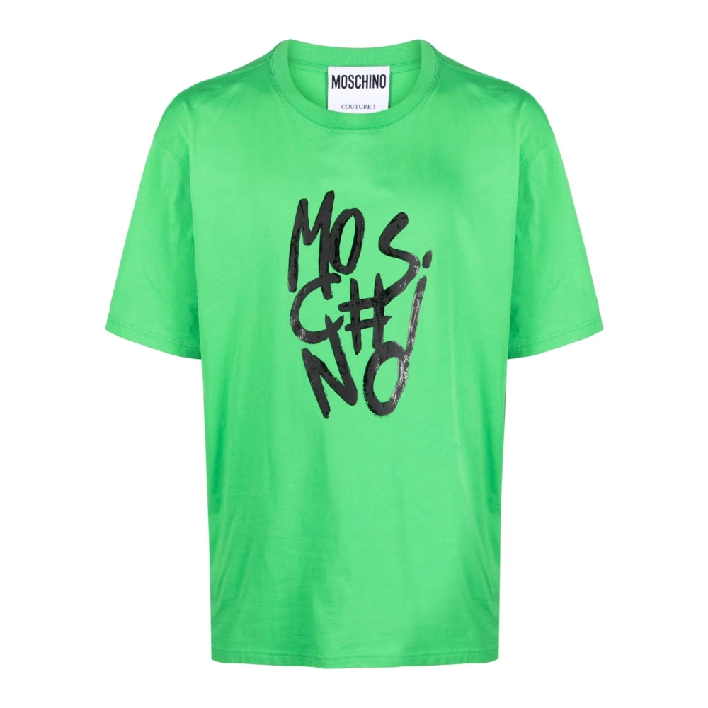 Moschino Groen Logo Print T-shirt Green Heren
