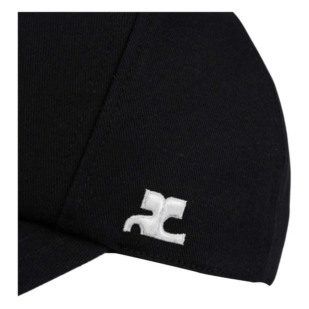 Courrèges Zwarte Katoenen Signature Hoed Black Heren