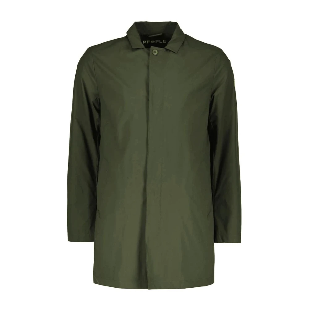 People of Shibuya Groene Slim-Fit Trenchcoat met Bedekte Knopen Green Heren