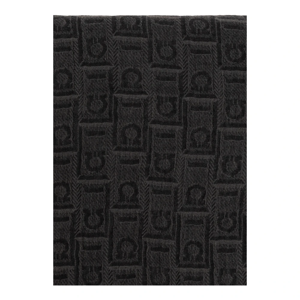 Salvatore Ferragamo Sjaal met logo Black Heren