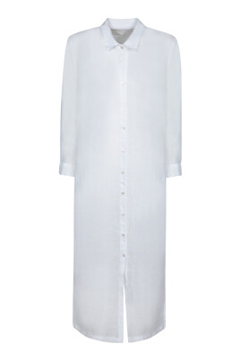 white-linen-chemisier-dress-three-quarter-sleeves