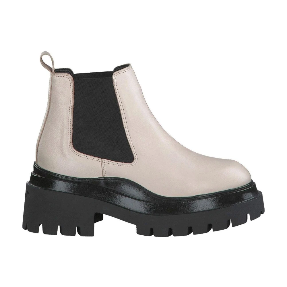 Tamaris Women's White Beige Casual Closed Booties - Chelsea Boots - 6 Uk - Shoes