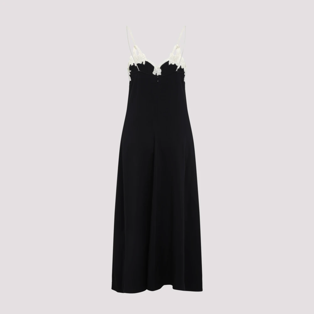 Jil Sander Zwarte Geborduurde Jurk 204 Black Dames