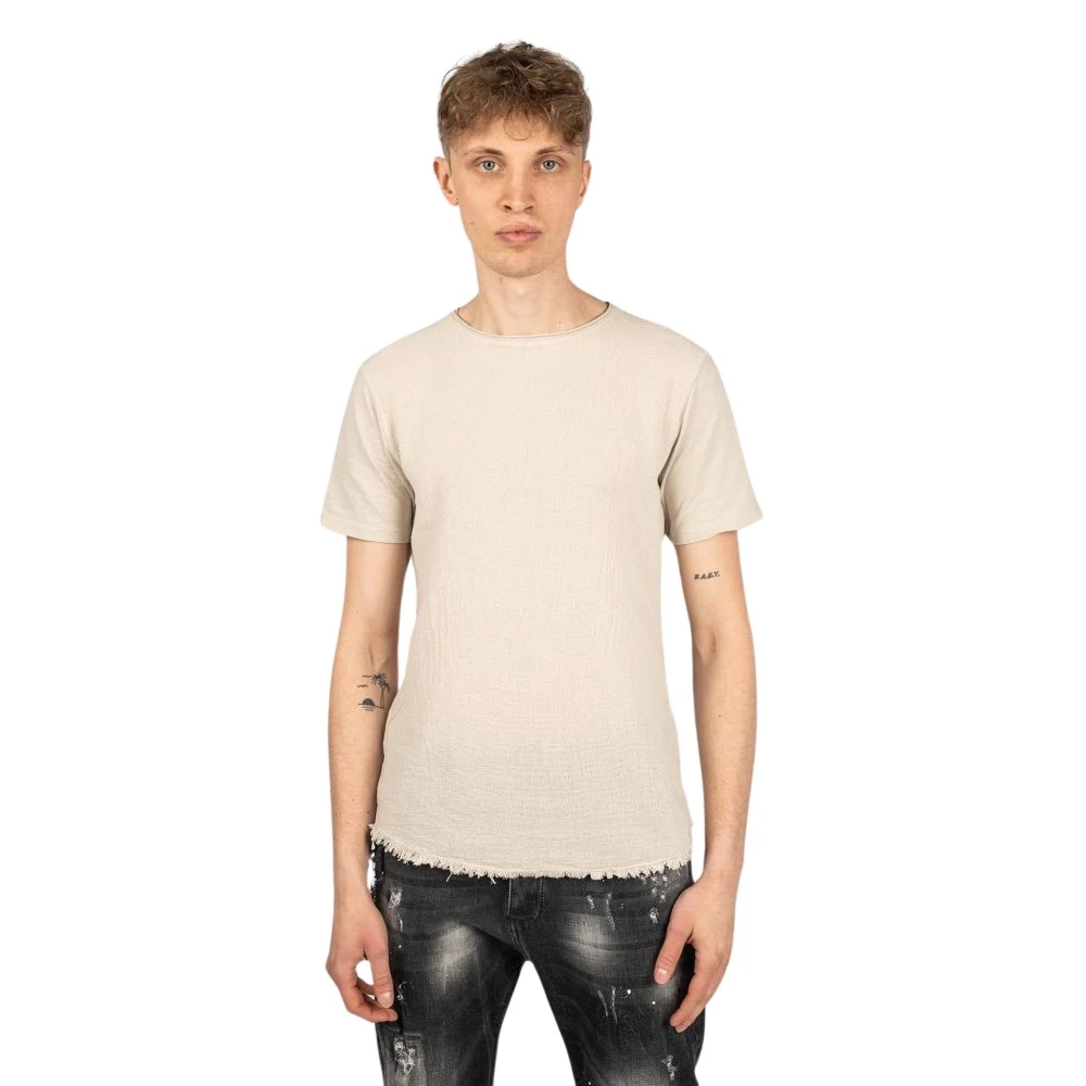 Xagon Man Casual Ronde Hals T-Shirt Beige Heren