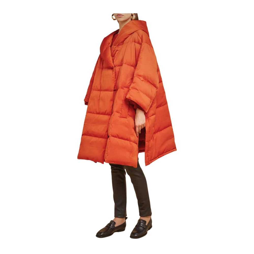 Liviana Conti Quiltad Satin Huva Oversized Kappa Orange, Dam