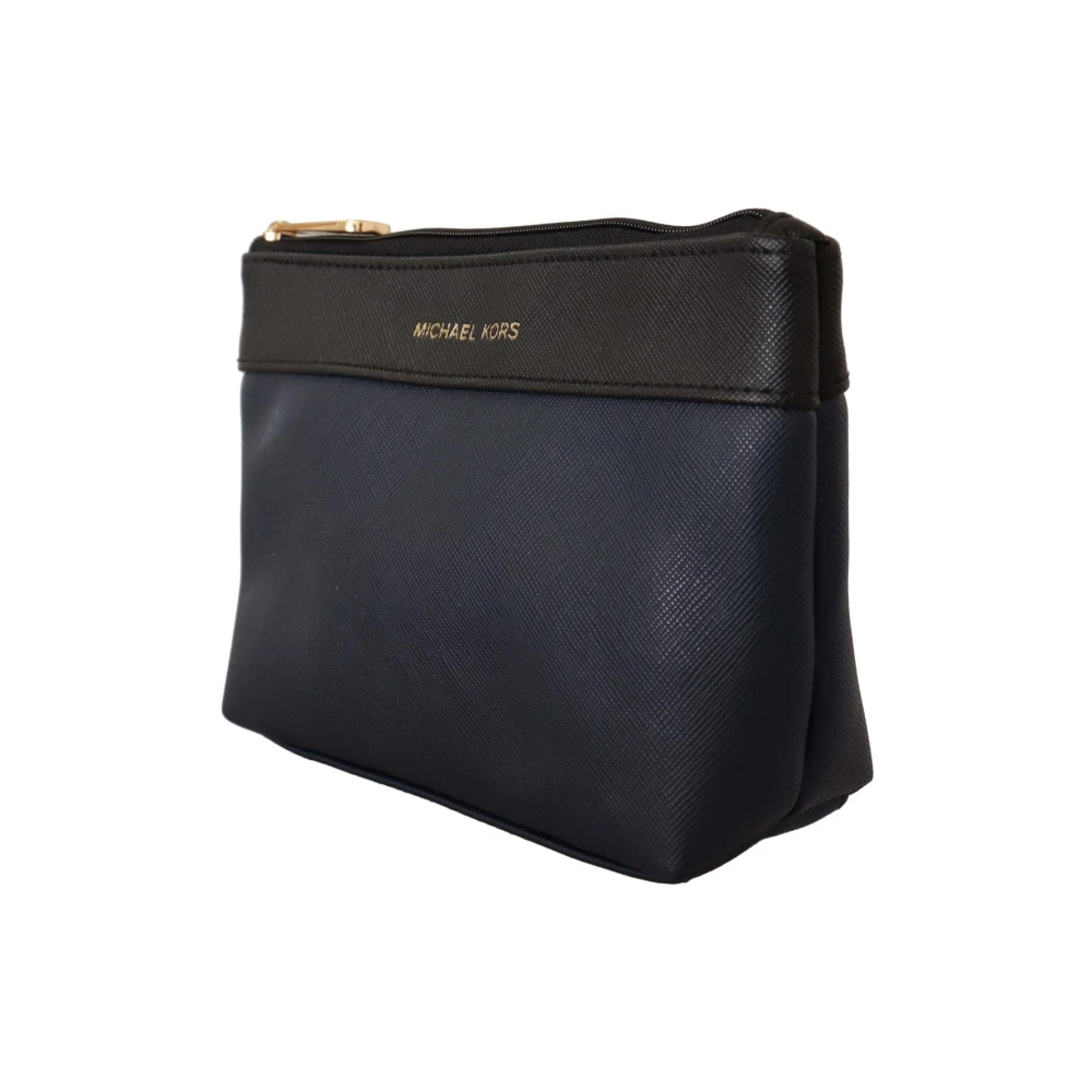 Michael Kors Zwarte leren tas met gouden details Black Dames