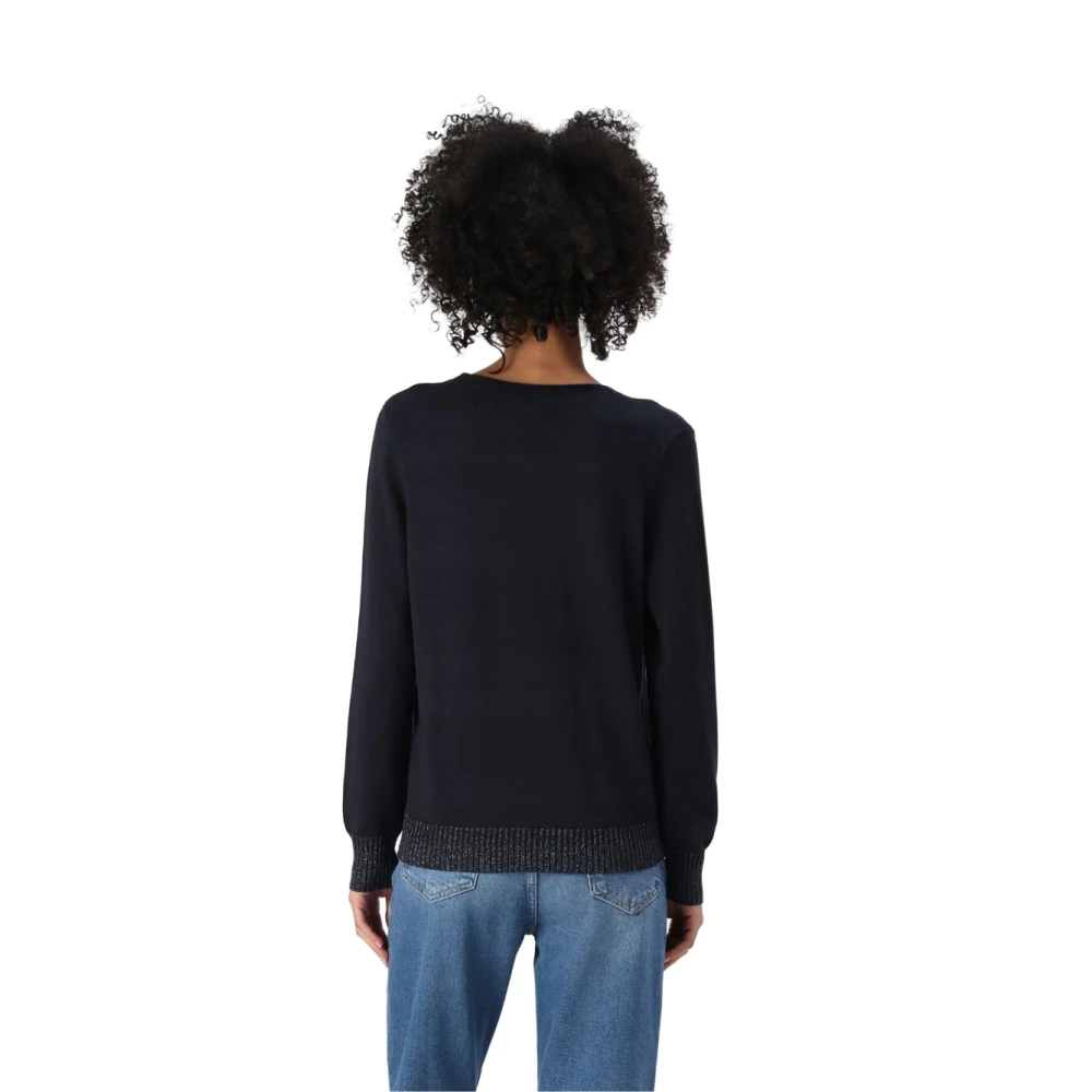 Liu Jo ECS Gesloten Gebreide Trui met Lurex Black Dames
