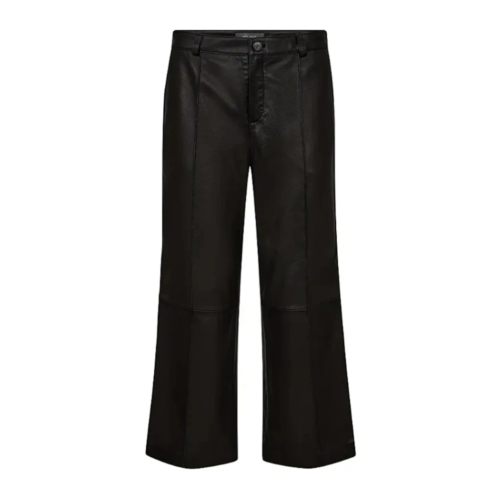 Mos Mosh Women's Black Leather Wide Leg Pants