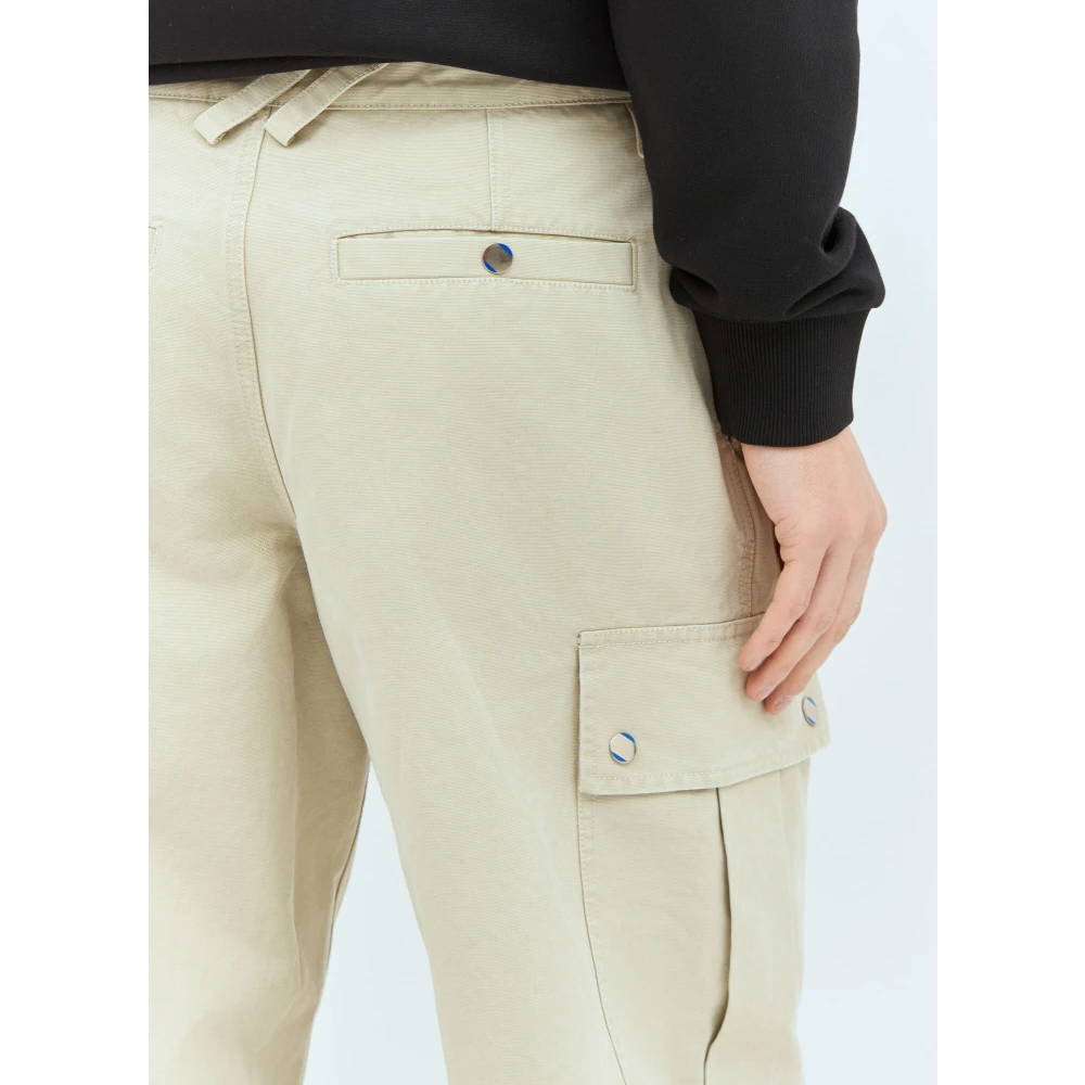 Burberry Snap-Fastening Katoenen Cargo Broek Beige Heren