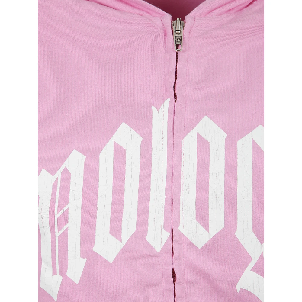 Balenciaga Zip-Up Hoodie Sweaters Pink Dames