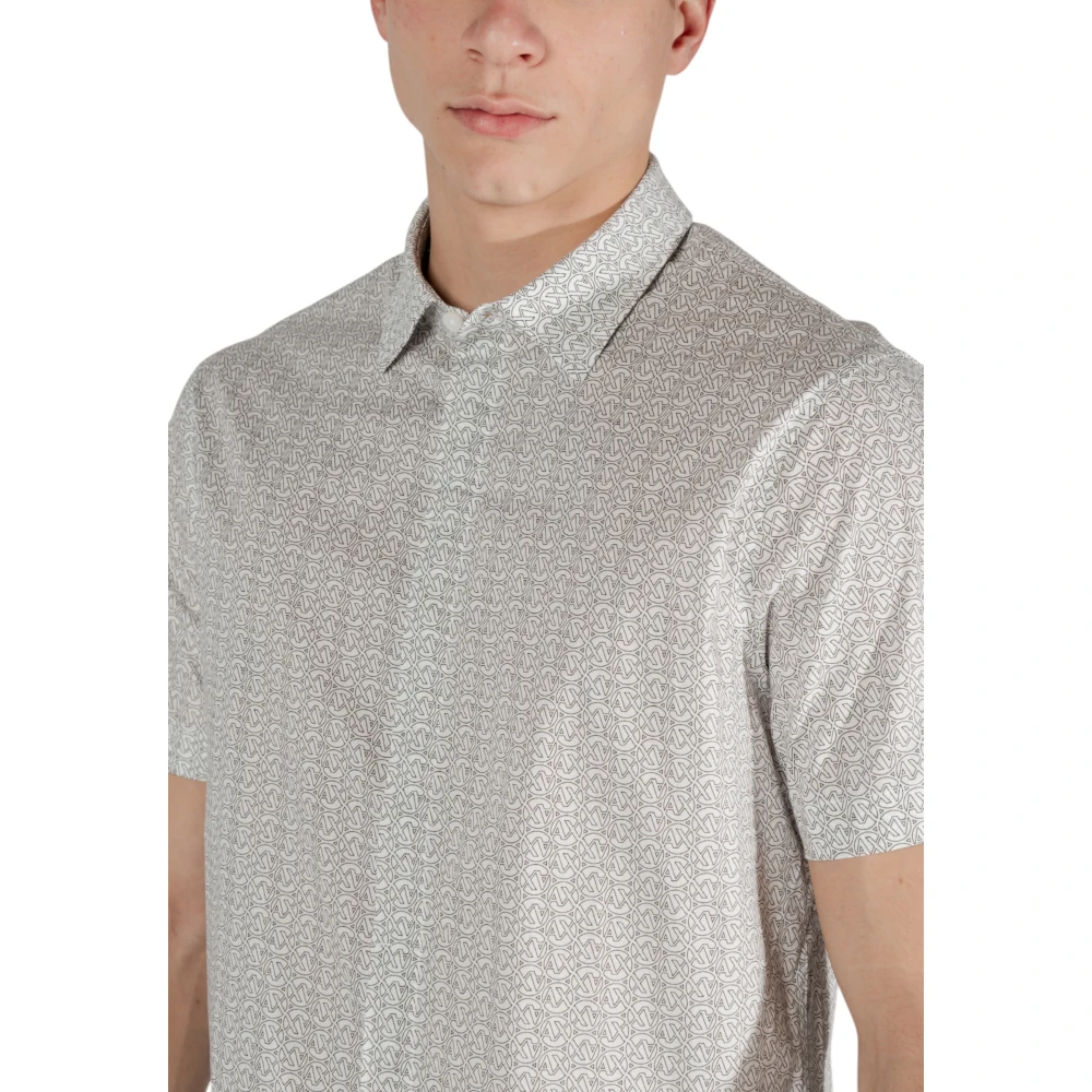 Armani Exchange Short Sleeve Shirt Beige Heren