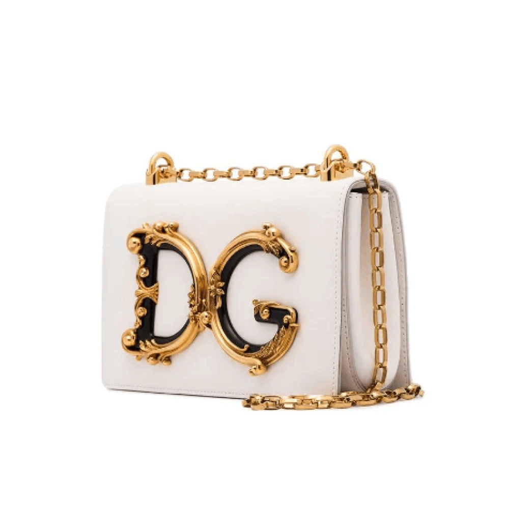 Dolce & Gabbana Barok DG Logo Schoudertas White Dames