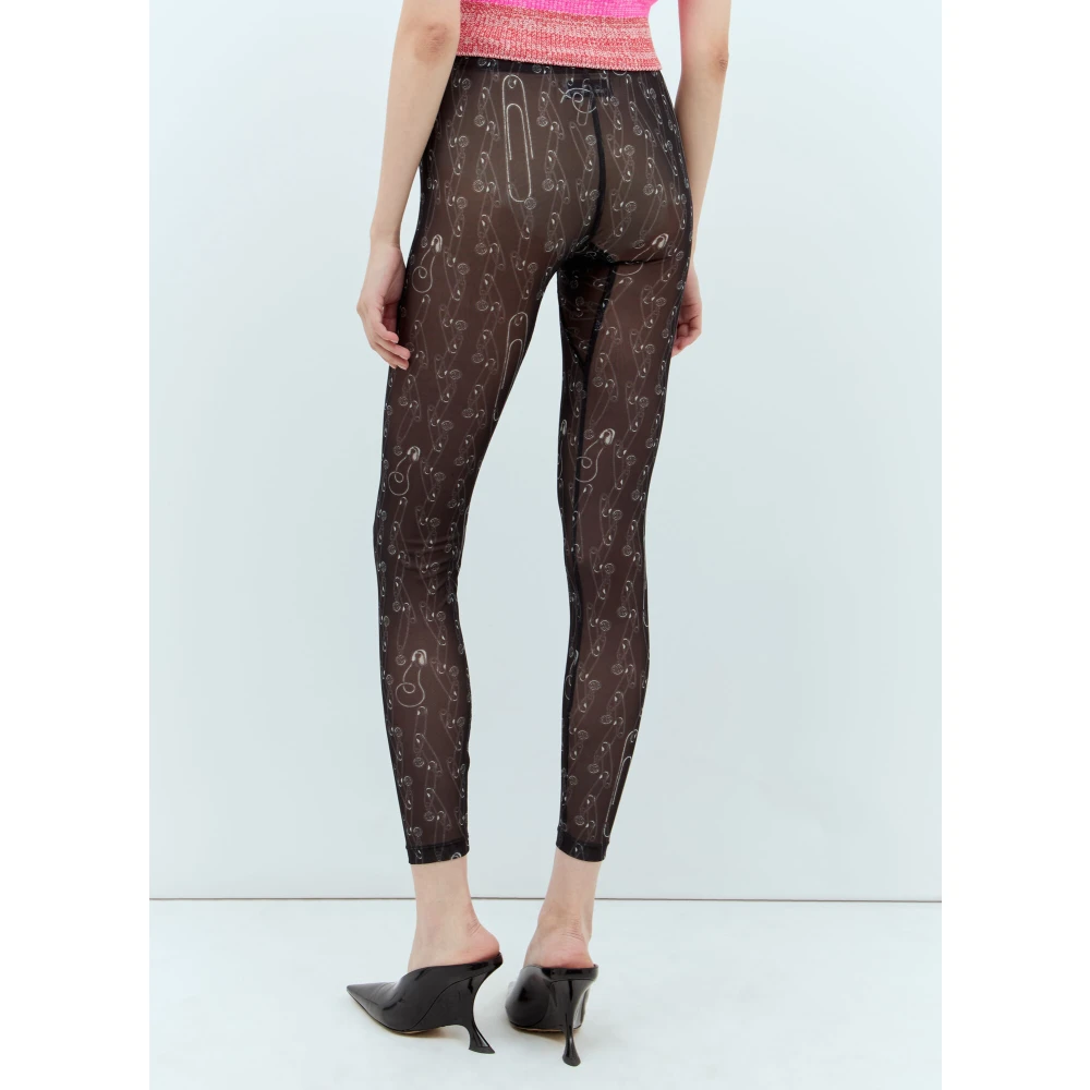 Vivienne Westwood Mesh Weave Safety Pin Leggings Black Dames