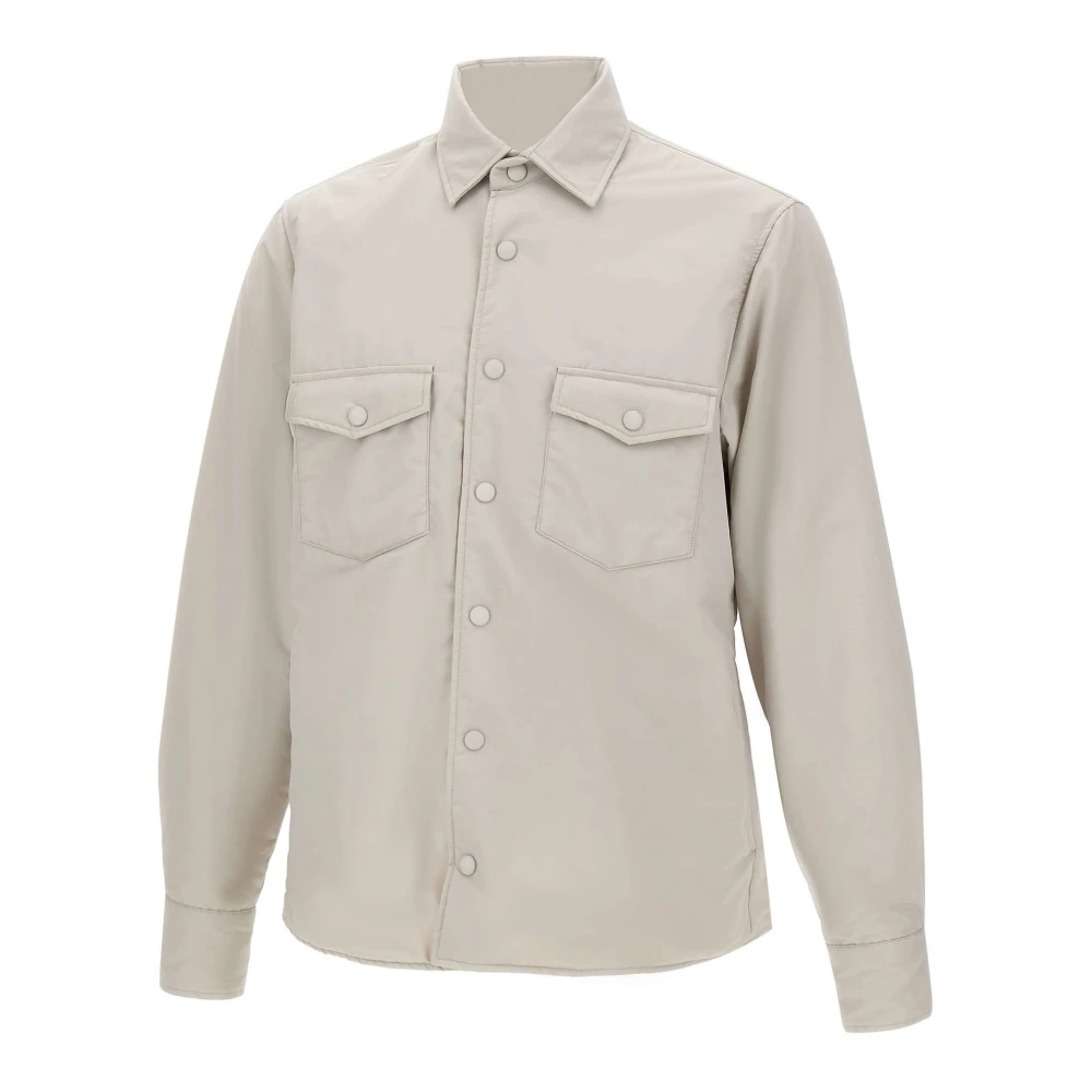 Eleventy Mannelijk Beige Jassen Heren, Xl, Wol, Jacket Met Drukknoopsluiting