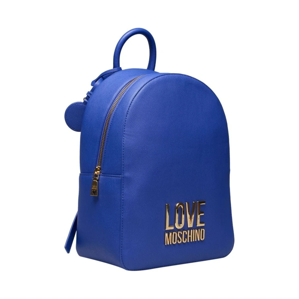 Love Moschino Stijlvolle Rugzak met Verstelbare Banden Blue Dames