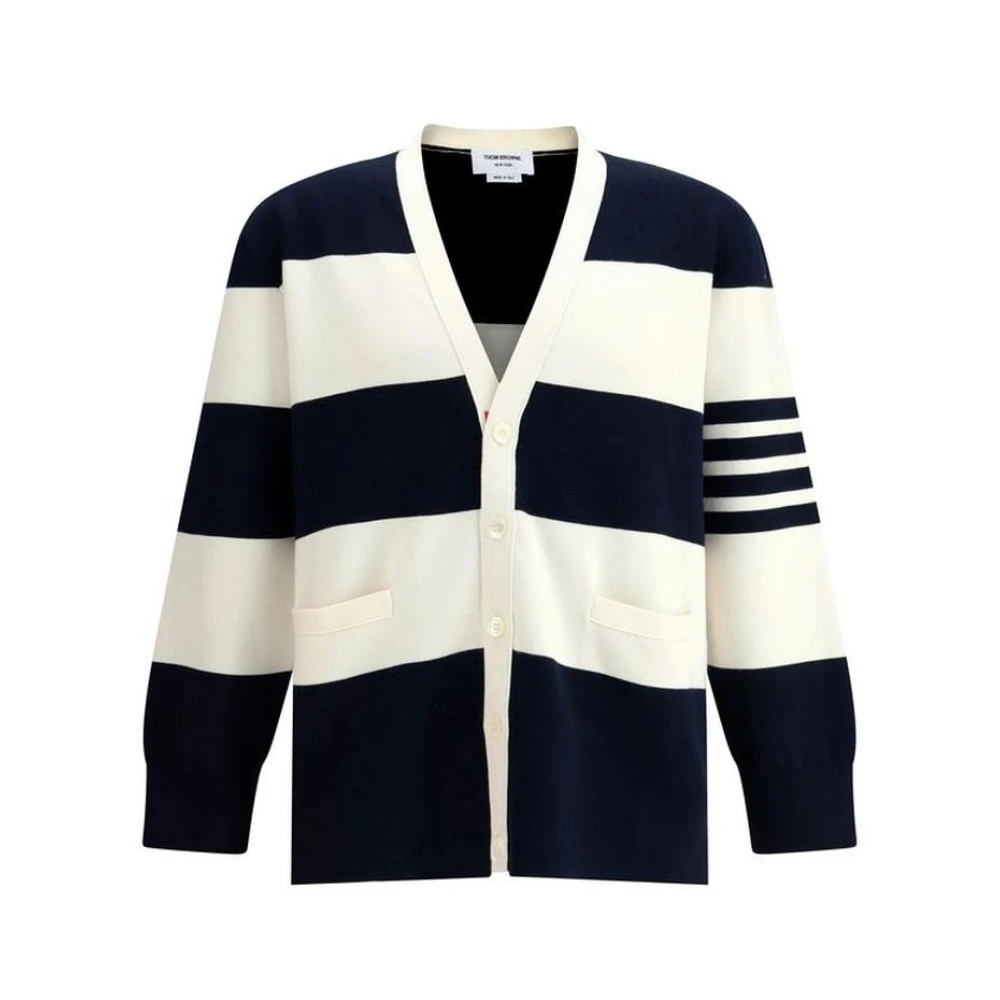 Thom Browne Gestreepte Vest NavyCream Blue Heren