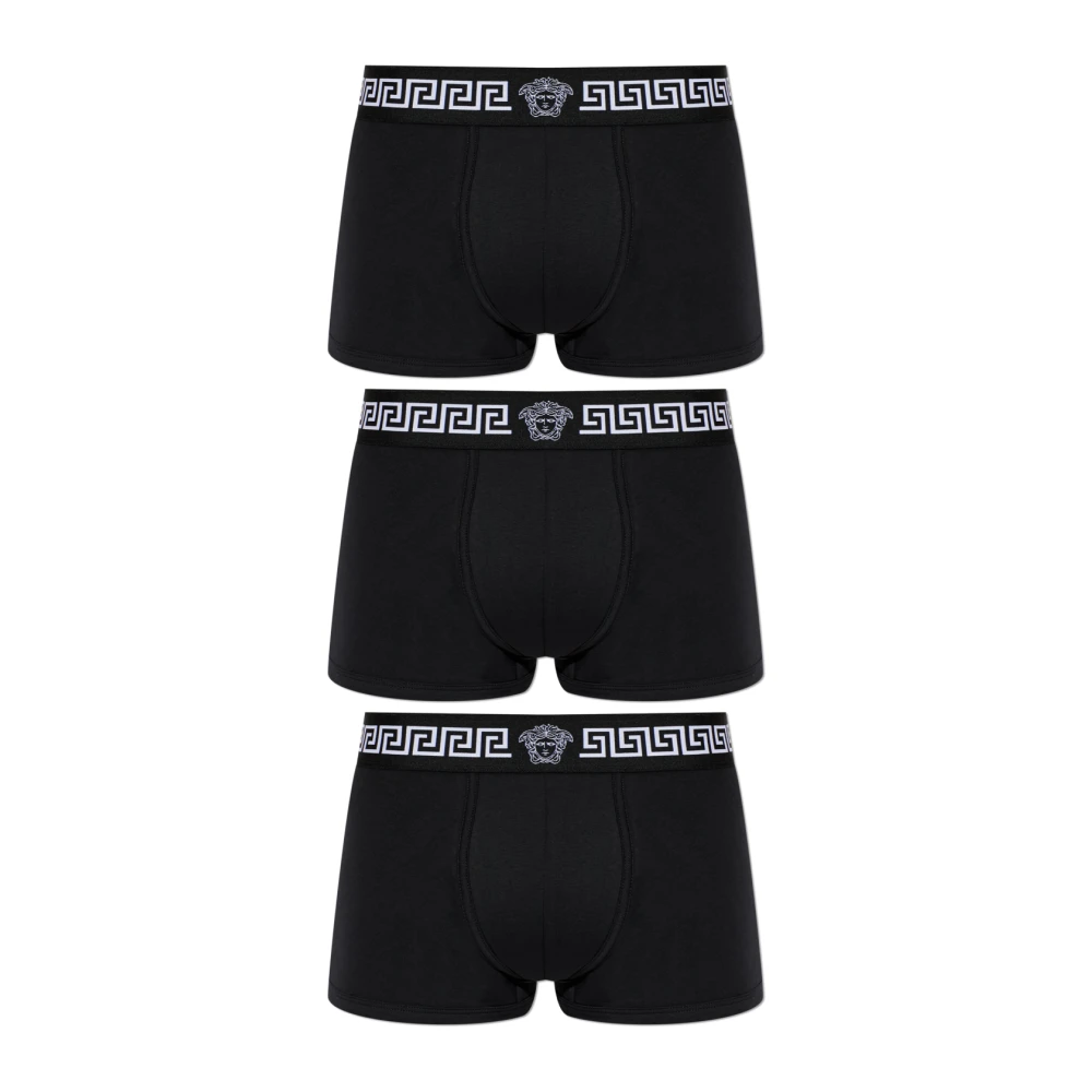 Versace Black Underpants, Male, Xl, Boxer Briefs Three-Pack