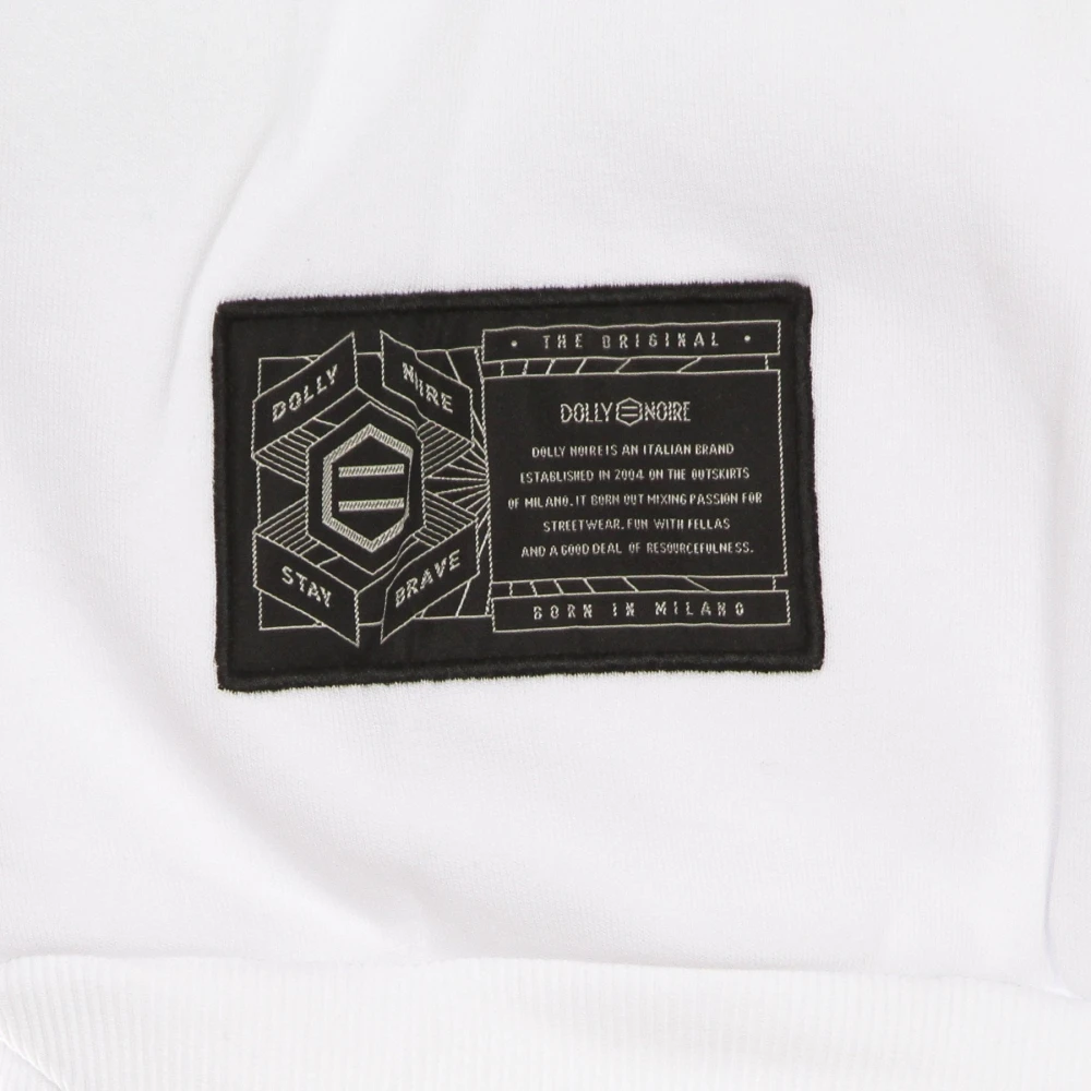Dolly Noire Witte Milano Hoodie Sweatshirt met Lange Mouwen White Heren