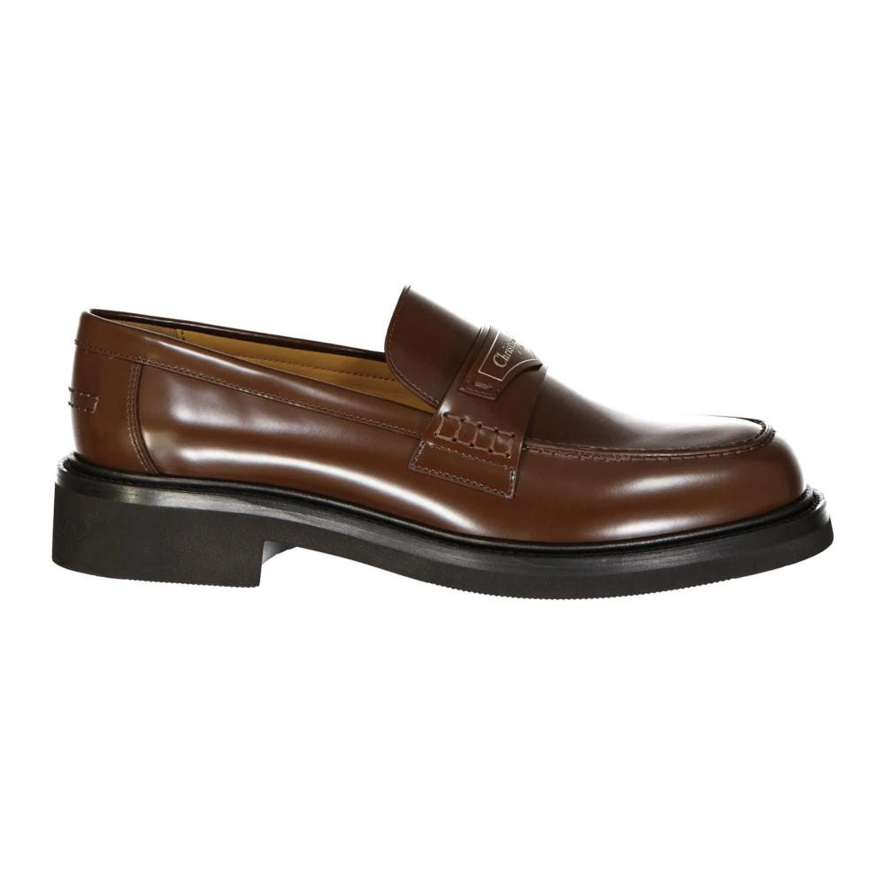 Dior Brun Läder Loafer Skor Ss22 Brown, Dam
