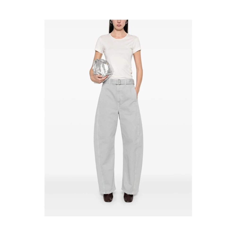 Lemaire Beige Crew Neck Short Sleeve T-shirt White Dames