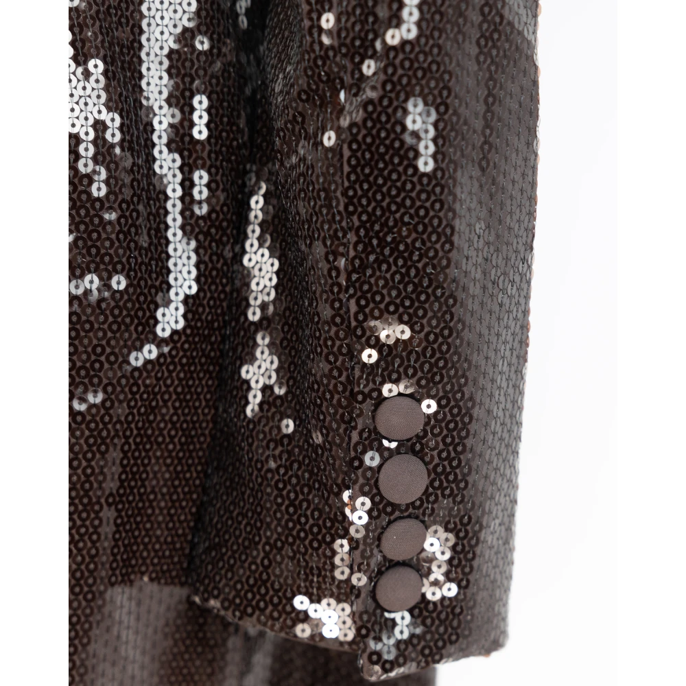 Rotate Birger Christensen Sequin Blazer Jurk Brown Dames