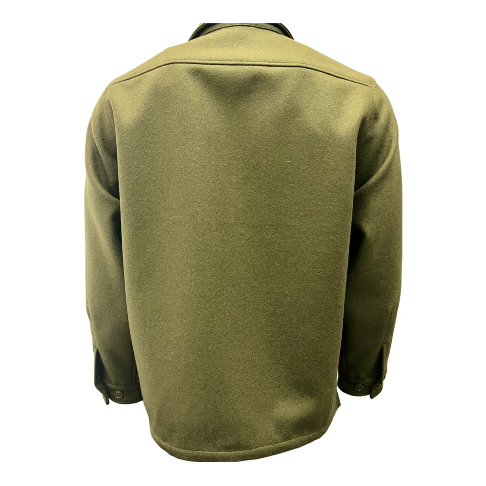 Manifattura Ceccarelli Italiaanse wollen cruiserjas legergroen Green Heren