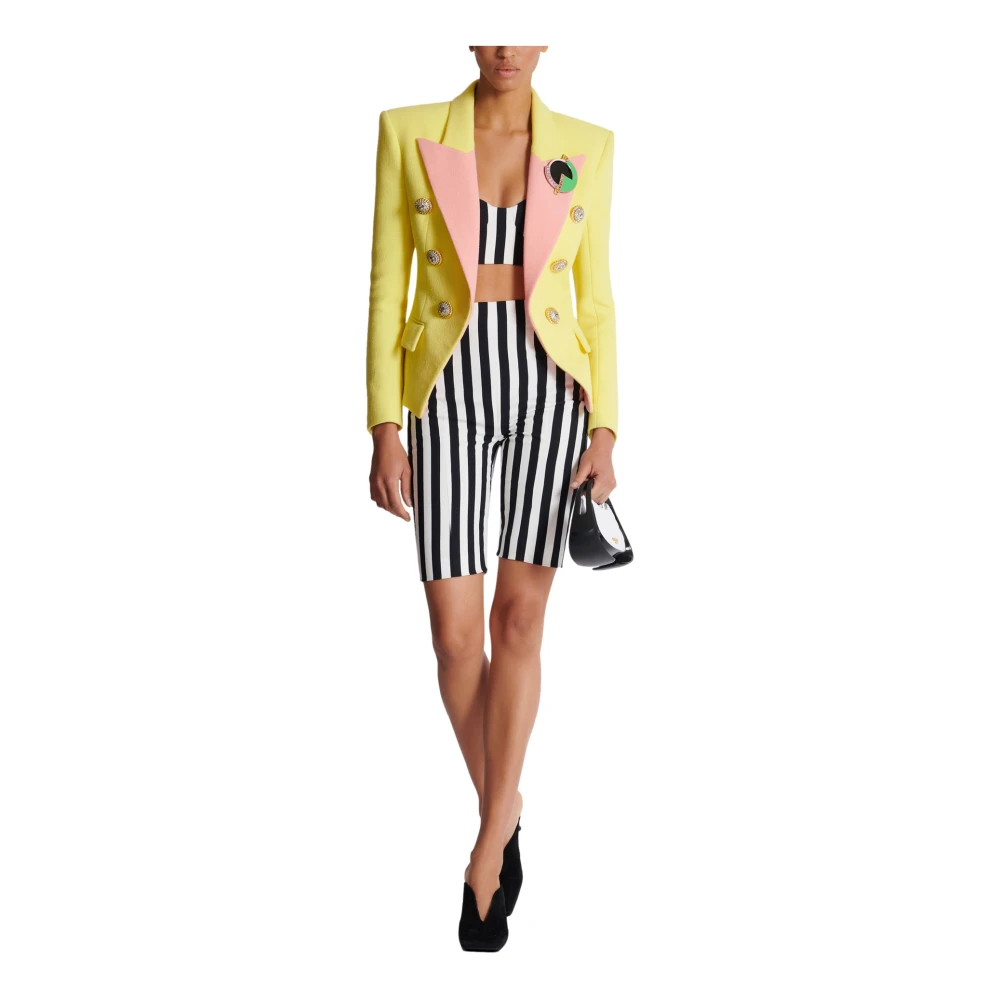 Balmain Gestreept Crêpe Short Multicolor Dames
