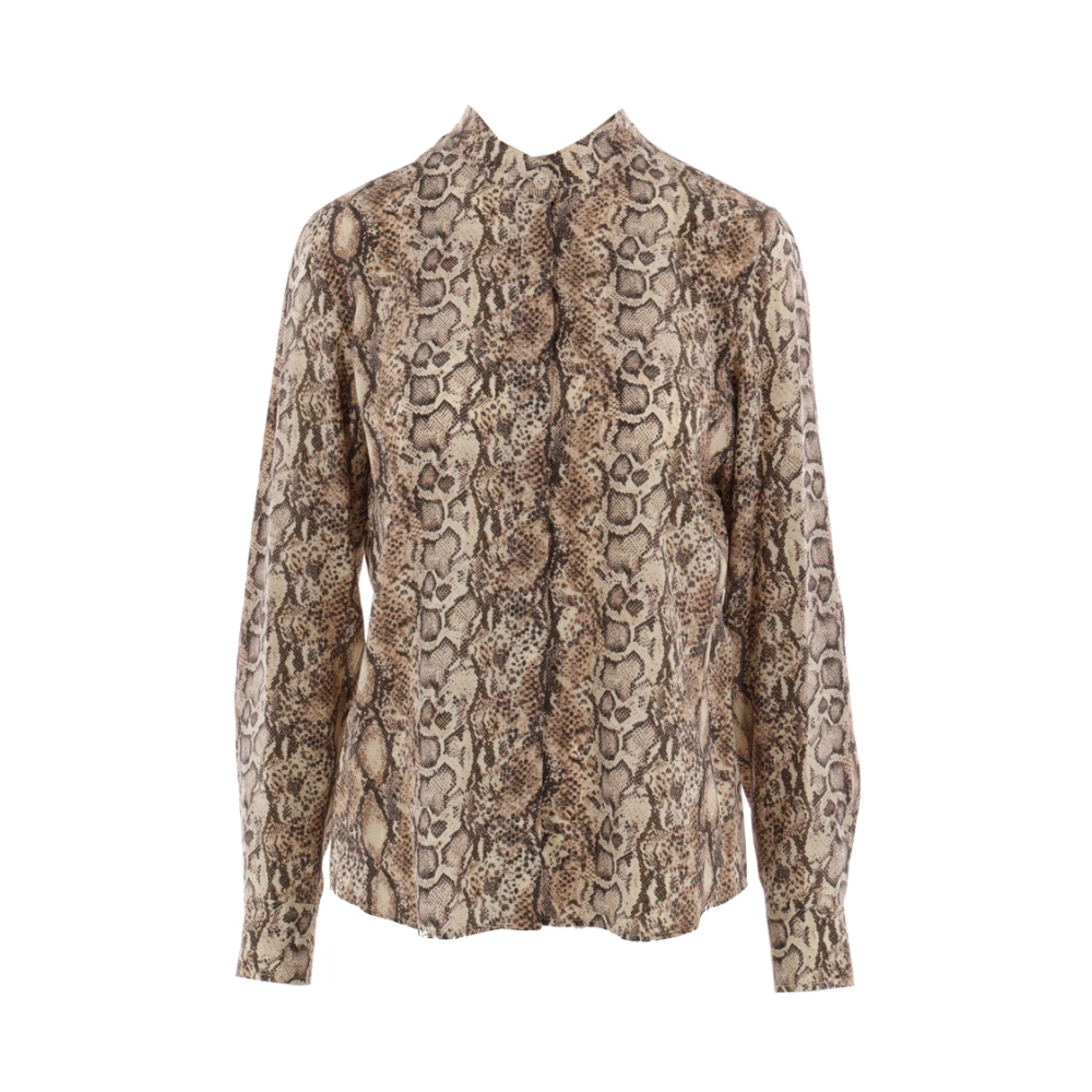 Isabel marant Python Print Zijden Shirt Beige Dames