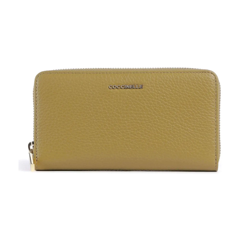 Coccinelle Women's Green Wallets & Cardholders, One Size, Metallic Soft Zip Around Wallet