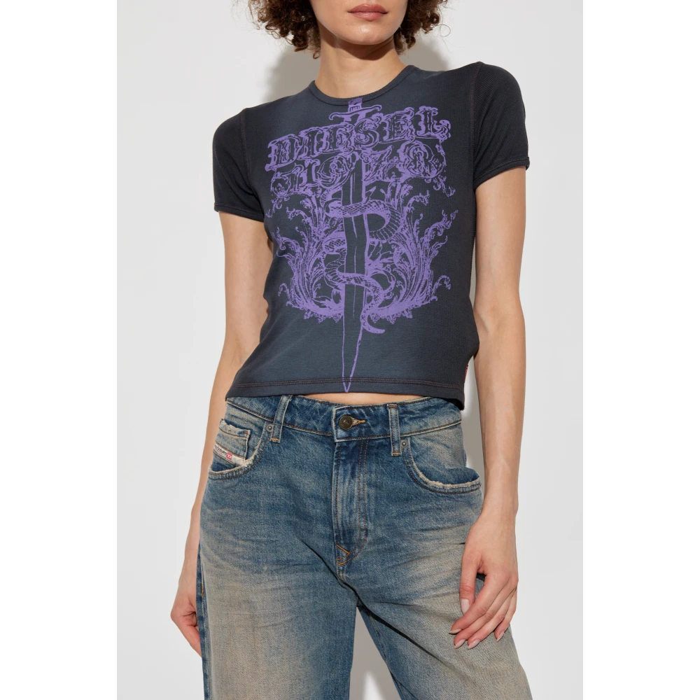 Diesel Top T-Ele-Long-P1 Gray Dames