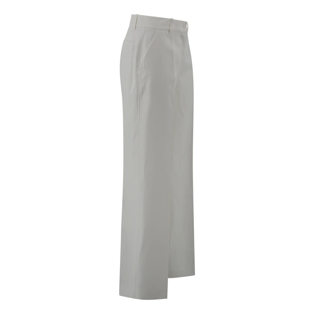 P.a.r.o.s.h. Crème Raisa Broek met Verborgen Sluiting Beige Dames