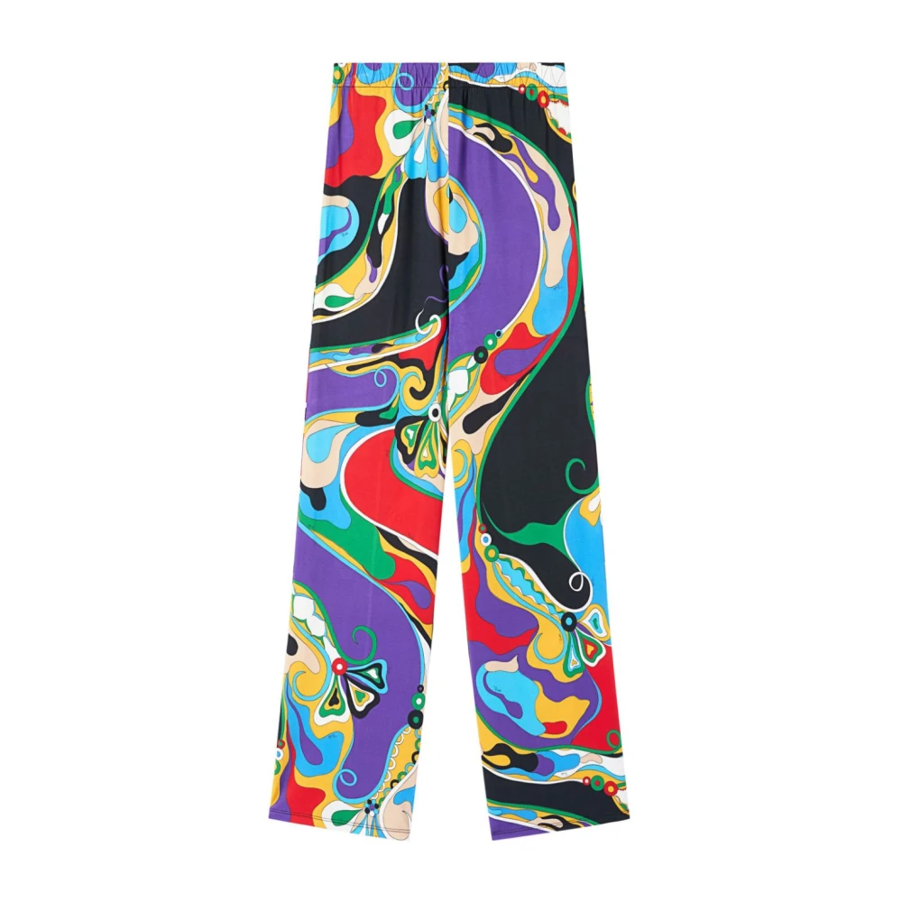 EMILIO PUCCI Grafische Print Paarse Broek Multicolor Dames