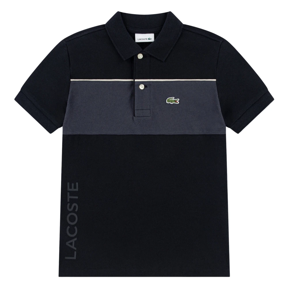 Lacoste Boys Black Colourblock Polo Shirt - Kids Short Sleeve T-Shirts - 5 Y - Kids