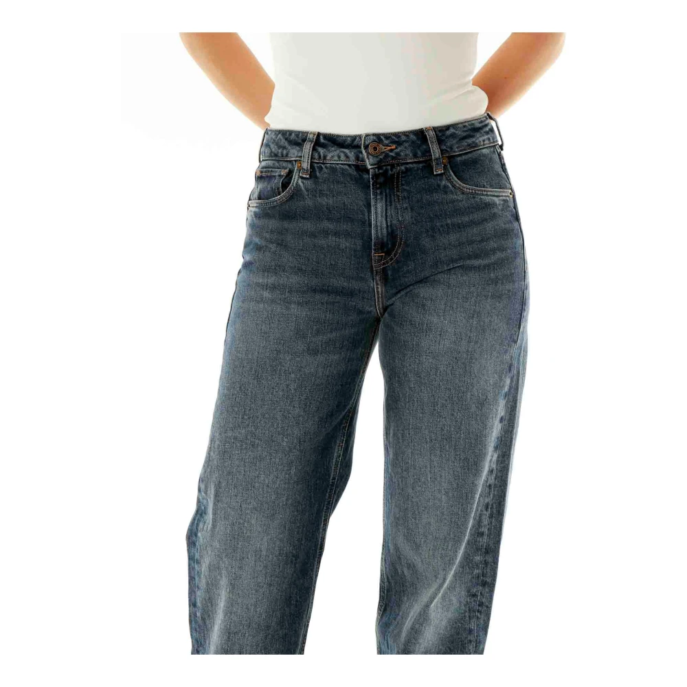 Pepe Jeans Hoge taille losse rechte fit jeans Blue Dames