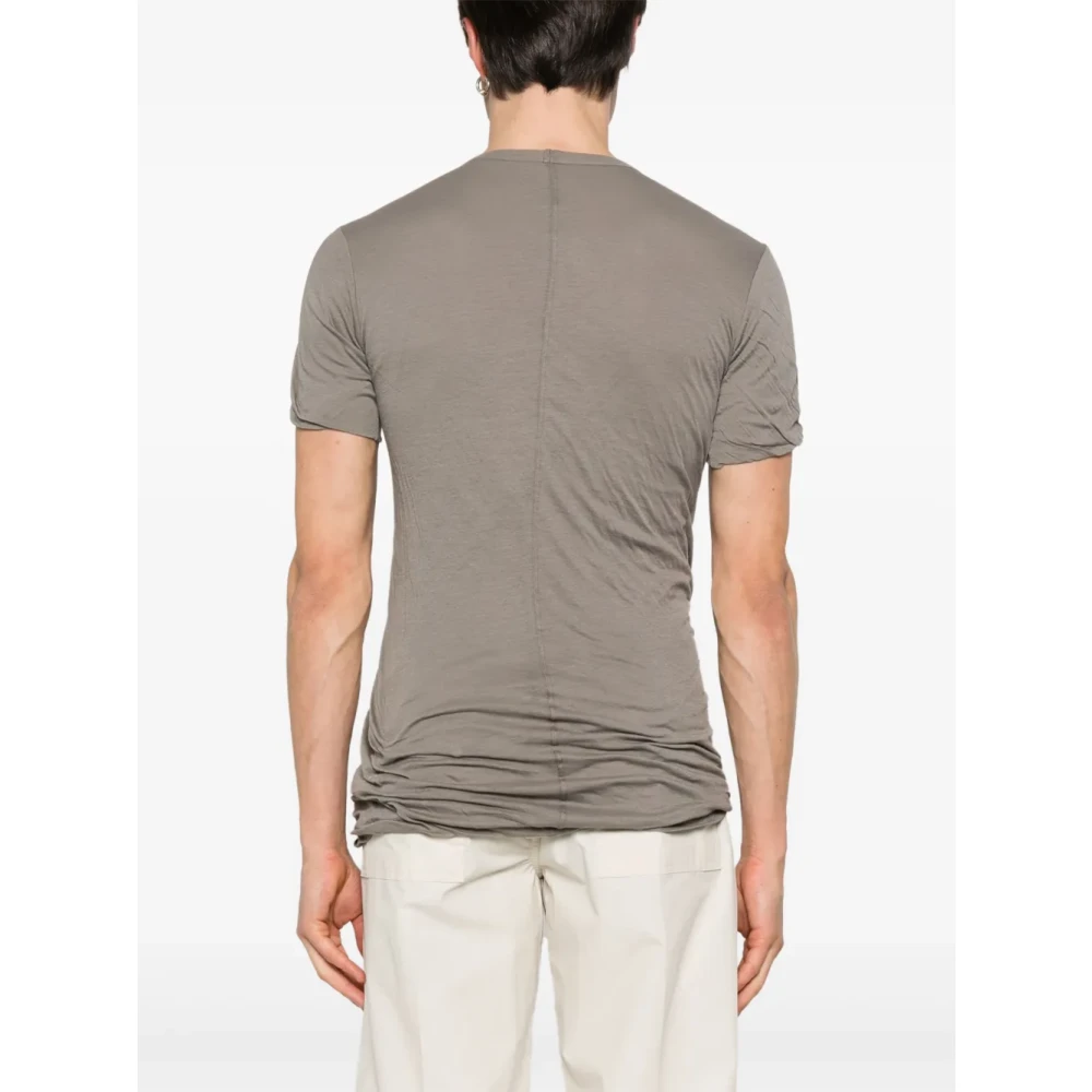 Rick Owens Grijs katoenen T-shirt met gedrapeerd effect Gray Heren