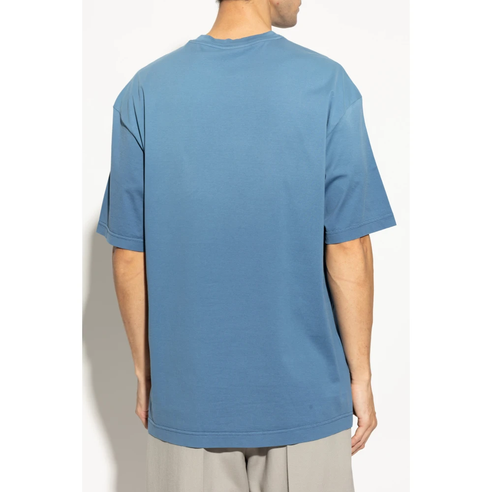 ETRO T-shirt met bedrukt logo Blue Heren